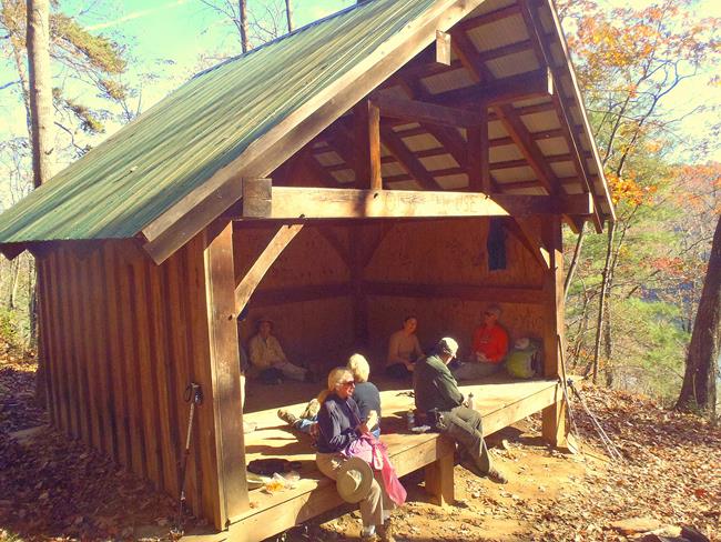 We had lunch at the trail shelter.