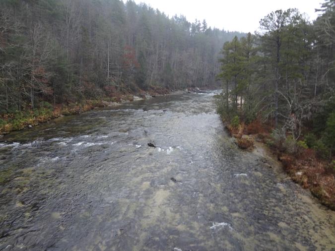 The "Wild and Scenic" Chattooga River from the bridge.