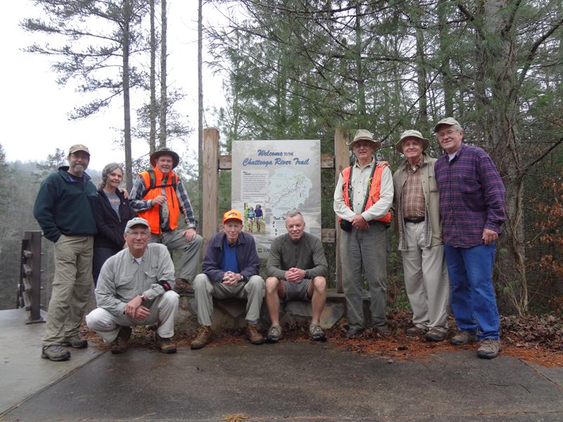The OFHC gang for today's hike. (l-r) Jack Wintle, Carole Wintle, Bill Hunt, Pom Sinnock, Phil Brownrigg, Stephen Gales, Dick Metzgar, Dave Hinson and Tony Presley .