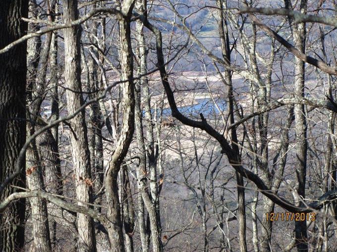 Looking down into the valley and the upper end of Lake Chatuge.