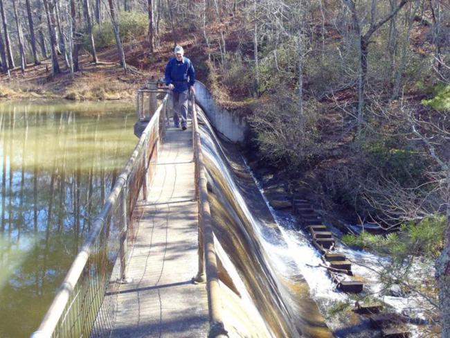 The dam at Nancytown Lake.