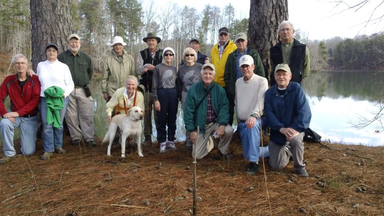 The OFHC gang for today's hike! (l-r)Dave Norton, Mary Lu Norton, Bob Magee, Dick Metzgar, Lynne Saporito, "Angus", Pom Sinnock, Donna Presley, Geri Whitaker, Phil Brownrigg, Dave Hinson, Don Preece, Vic Robson, Chuck Crisp, Tony Presley and Bill Hunt.