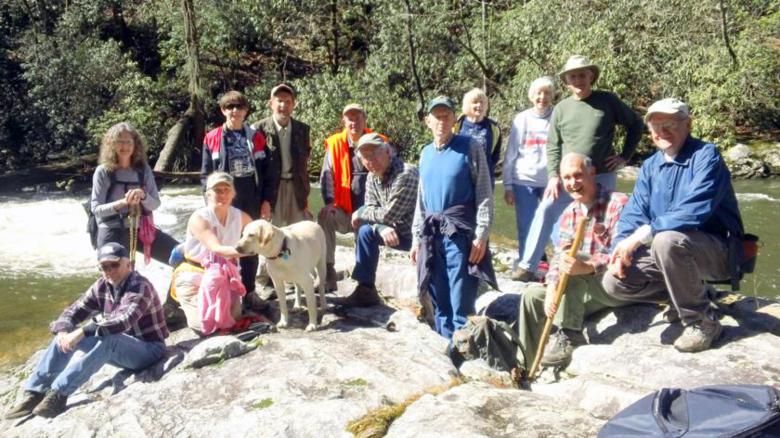 The OFHC gang for today's hike! (l-r) Vic Robson, Carole Wintle, Donna Presley, Bruce O'Connor, Pom Sinnock, Bill Hunt, Phil Brownrigg, Geri Whitaker, June Bellamy, John Bellamy, Dan Ross and Tony Presley.