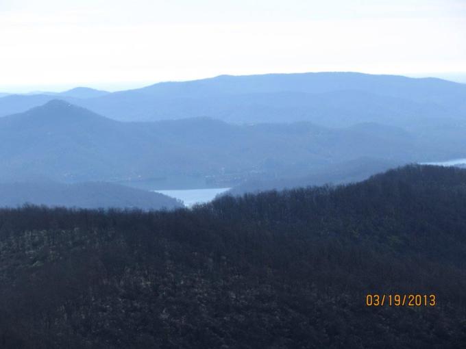 About three fourths of the way out, we get great views from this vista! Lake Burton near Clayton, GA.