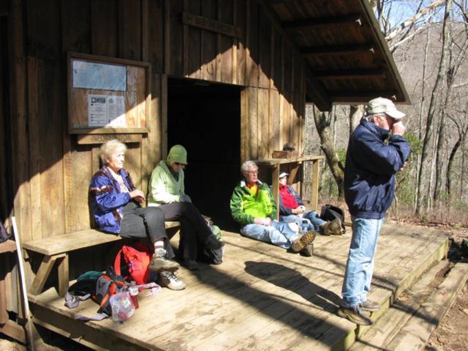 Lunchtime at the Deep Gap shelter!