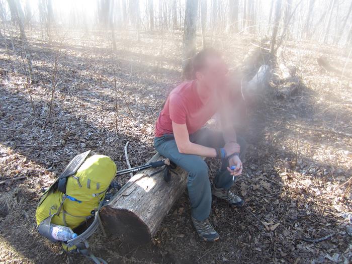 A smoking Thru-Hiker!!