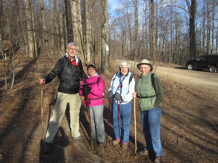 The OFHC gang for today's hike. (l-r) Dave Norton, Mary Lu Norton, June Bellamy and John Bellamy.