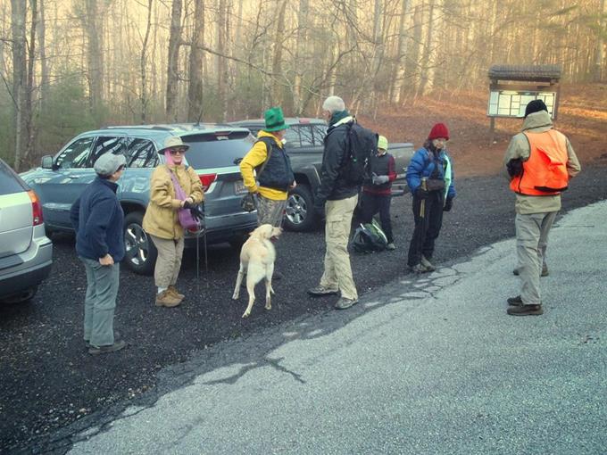 Getting ready to tackle the Jack's Knob Trail up to the A.T.
