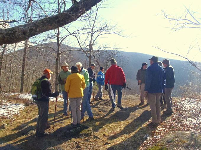 We took a break at this nice sunny spot where we could see Tray Mountain across the way!