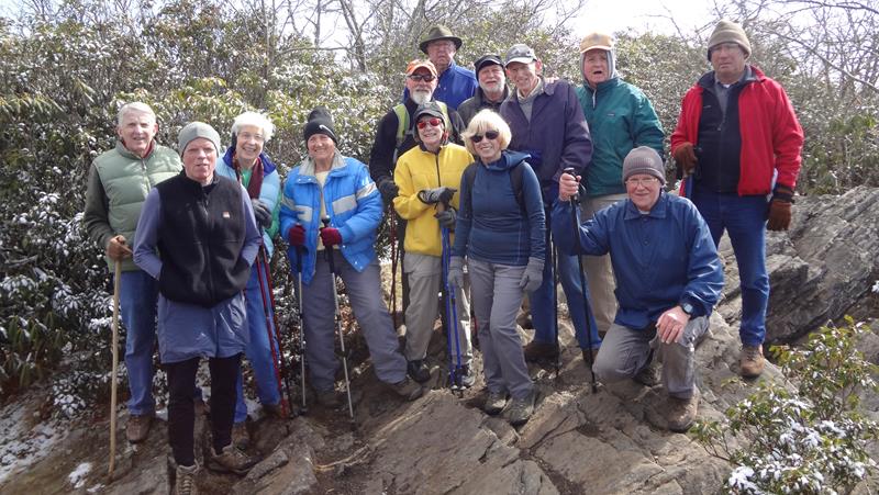 The OFHC gang for today's hike. John Bellamy, Stephen Gales, June Bellamy, Jeanne O'Connor, Wayne Barrios, Geri Whitaker, Tim Hale, Pam Euliss, Bob Magee, Phil Brownrigg, Dave Hinson, Tony Presley and Bill Hunt.