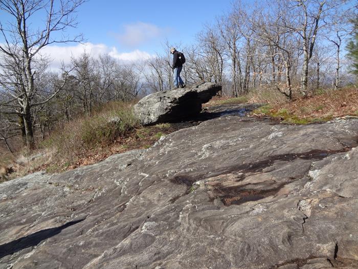 On the massive rock face of Cow Rock Mt.