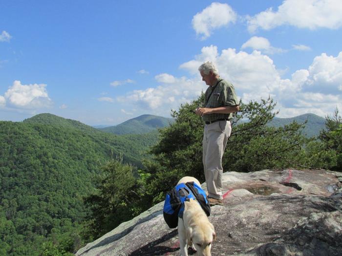 We arrive at the Summit of Pinnacle Knob.