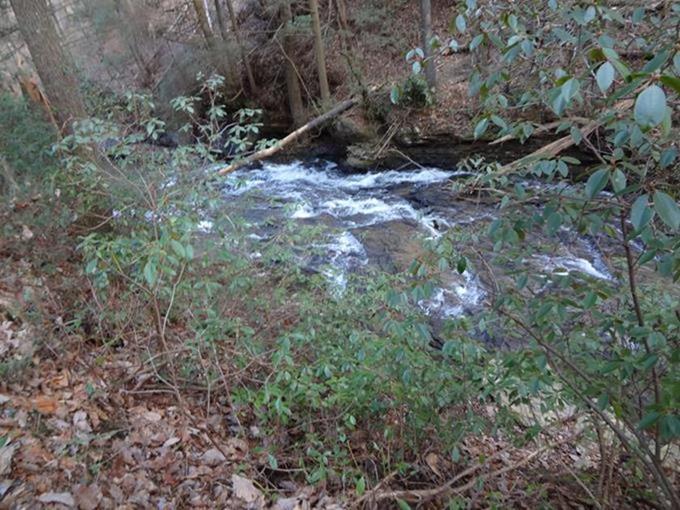 Noisy rapids on Dicks Creek. This creek joins the Broad River shortly below here.