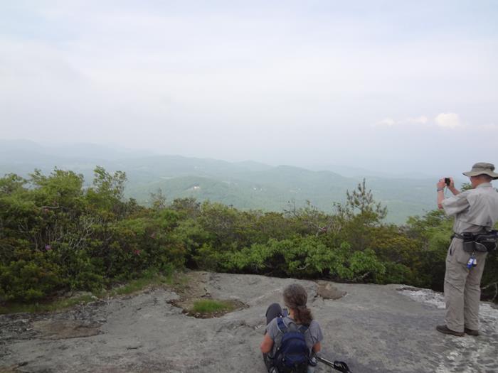 We arrive at the foggy summit of Scaly Mt.!