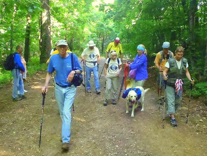 A portion of the trail is on a mountain access road.