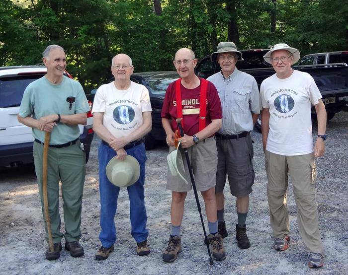 One of our original hikers was back on a visit! Dan Ross (left) with some of the original O.F.H.C. hikers.