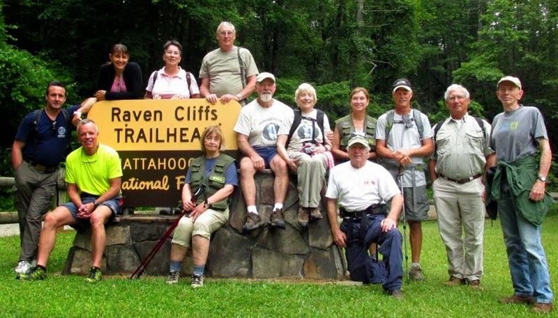 The OFHC gang for today's hike. (l-r) Paul Reid, Stephen Gales, Suzanne Reid, Kathy Hall, Sandy Robson, Don Preece, Wayne Barrios, Geri Barrios, Vic Robson, Greta Driggers, Jim Driggers, Bill Hunt and Phil Brownrigg.
