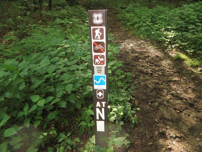 Trail marker at Deep Gap.