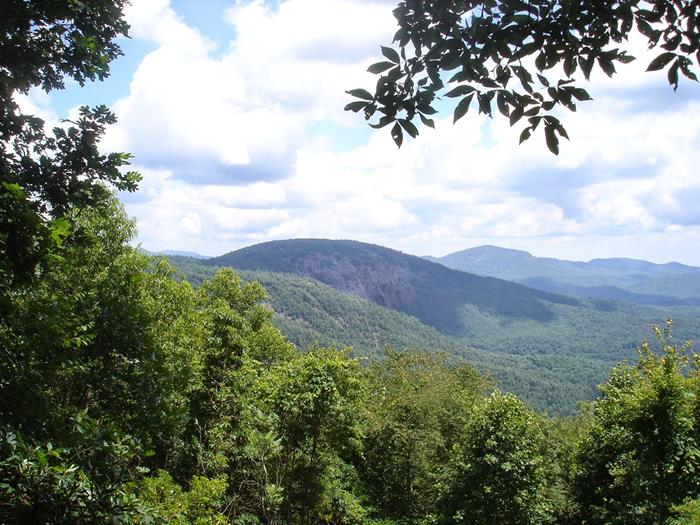 Sunrise Rock looks to the east toward Whiteside Mountain.
