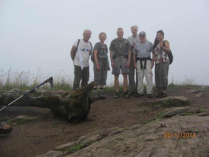 Half of our hikers decided to hike to the fogged-in summit.