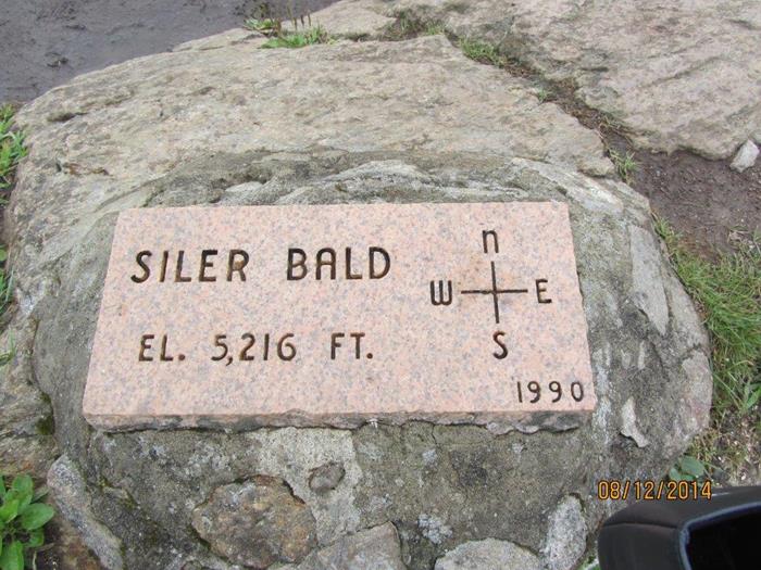 The marker at the summit of Siler.
