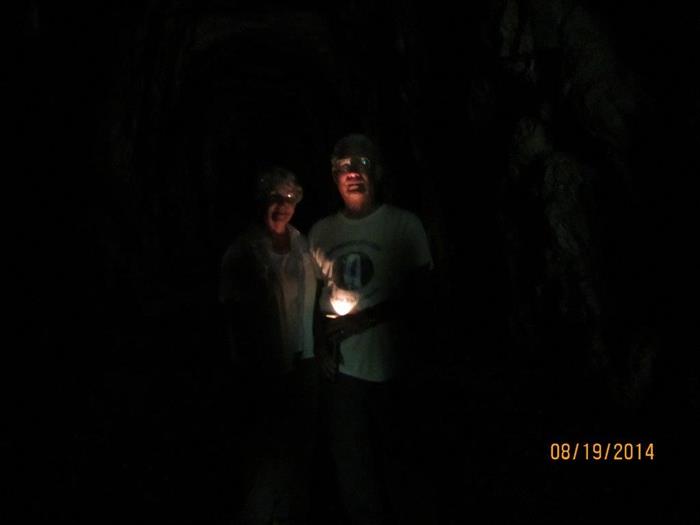 Inside the tunnel is dark, moist and cool.