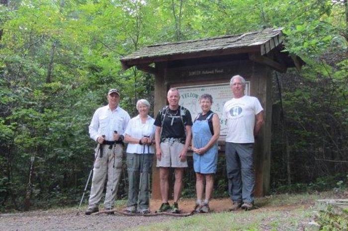 The OFHC gang for today's hike. (l-r)Joe Raguckas, Martha Hunt, Stephen Gales, Cup Gales and Bill Hunt, .