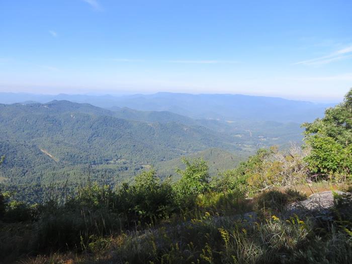 After heading up the Bartram Trail for a half mile or so, we take the side trail up to Jones Knob for nice mountain views.
