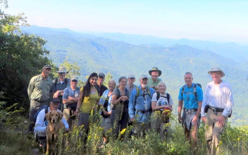 The OFHC gang for today's hike. (l-r) Joe Raguckas, Mike Jones & Barney, John Bellamy, Vic Robson, Trushna Nadig, Charles Hall, Jeanne O'Connor, Carole Wintle, Phil Brownrigg, Wayne Barrios, Pom Sinnock, Geri Barrios, Stephen Gales and Tony Presley.