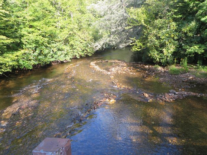 Crossing the bridge over the headwaters of the Nantahala River.