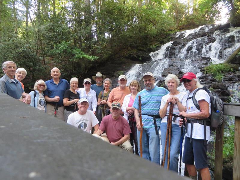 The OFHC gang for today's hike. (l-r) John Bellamy, June Bellamy, Pam Euliss, Jack Jacobi, Jeanne O'Connor, Tony Presley, Marilyn Ronmoe, Jack Wintle, Carole Wintle, Vic Robson, Bob Magee, Sandy Robson, Gary King, Jan Burgess and Jenna Wilson.