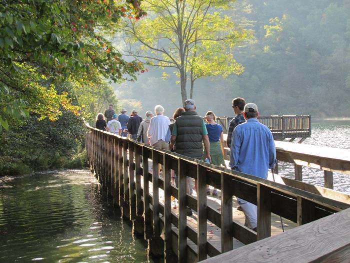 Boardwalk along the lake.