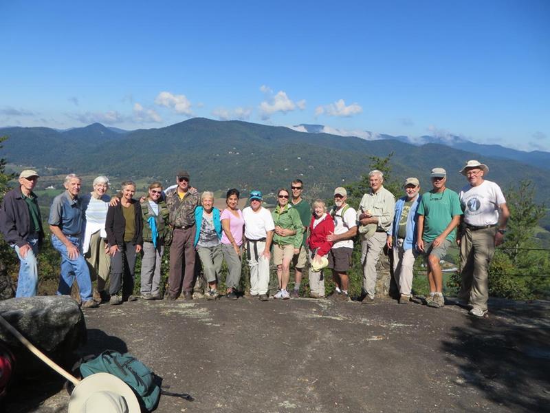 The OFHC gang for today's hike. (l-r) Phil Brownrigg, John Bellamy, June Bellamy, Carole Wintle, Greta Driggers, Don Preece, Jeanne O'Connor, Trushna Nadig, Vic Robson, Doris Richardson, Gerald Richardson, Geri Barrios, Wayne Barrios, Dick Metzgar, Bob Magee, Jim Driggers and Tony Presley.