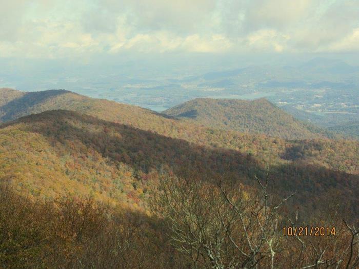 Looking over toward Hiawassee and Lake Chatuge.