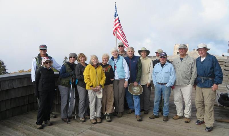 The OFHC gang for today's hike. (l-r) Jim Driggers, Pam Euliss, Greta Driggers, Sandy Robson, Geri Barrios, Jeanne O'Connor, June Bellamy, Tim Hale, John Bellamy, Karen Brown, Wayne Barrios, Vic Robson, Bill Hunt and Tony Presley .