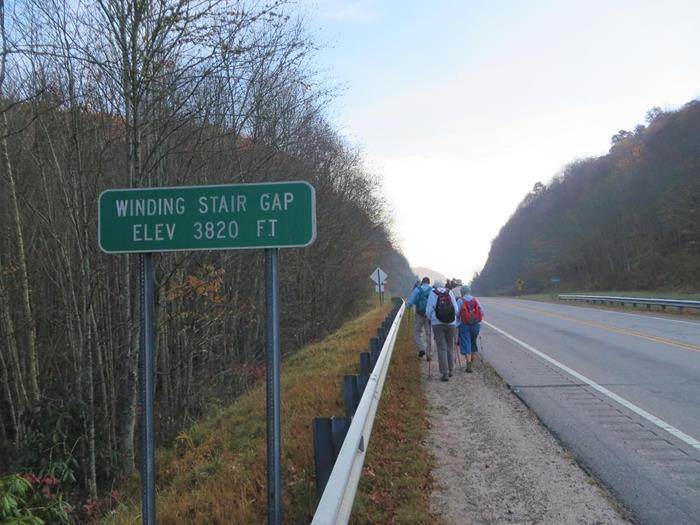 A short walk down the highway to the trail.