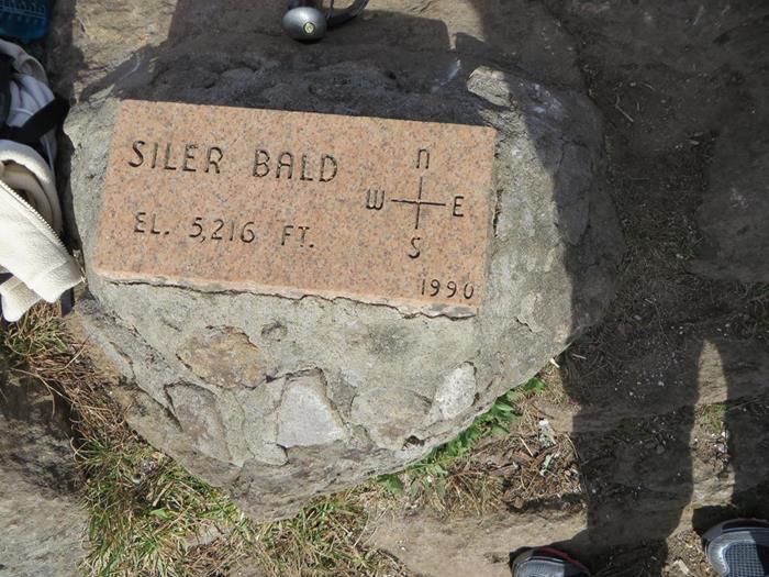 Marker at the summit.
