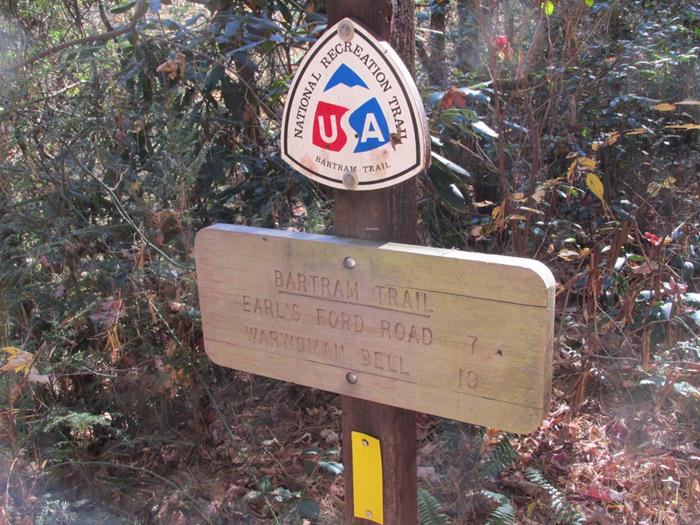 Sign near the start.