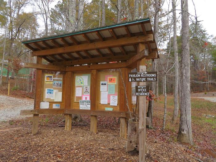 Information board near the parking lot.