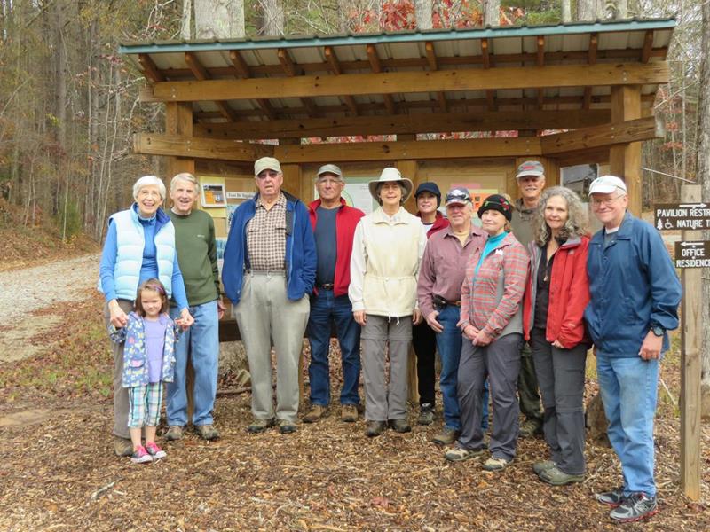 The OFHC gang for today's hike. (l-r) June Bellamy, Rebecka Collins, John Bellamy, Tim Hale, Bill Hunt, Karen Brown, Greta Driggers, Vic Robson, Sandy Robson, Jim Driggers, Carole Wintle and Tony Presley. .
