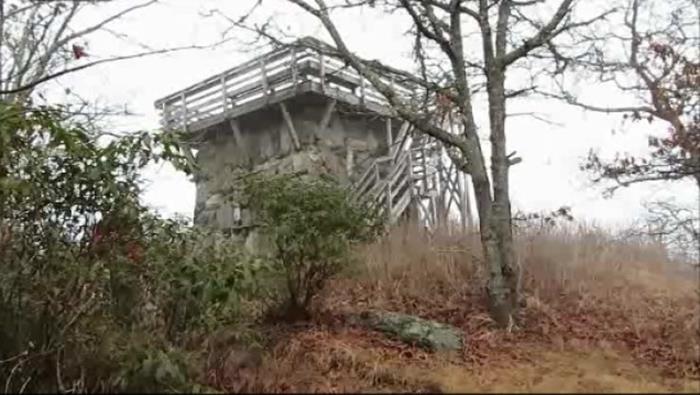Arriving at the historic fire tower.