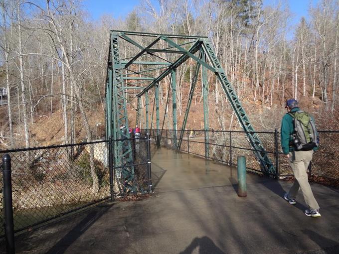Nickajack Bridge was relocated here from the Cullasaja community.