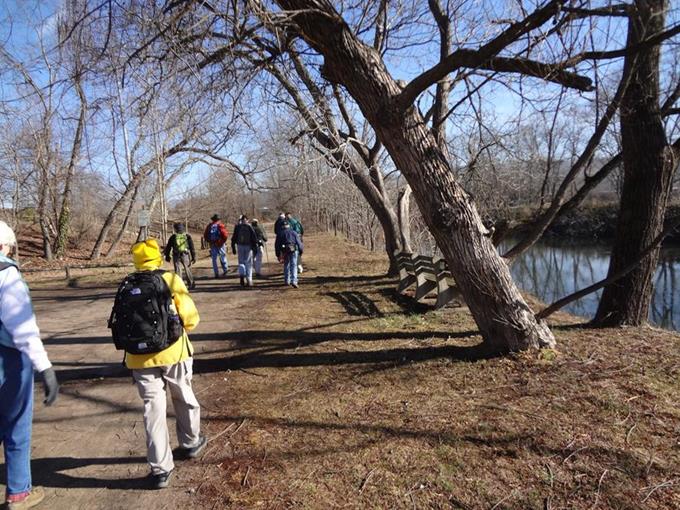 A short portion of the trail is dirt/gravel.