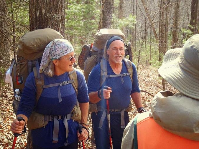 This thru-hiking couple had very large backpacks!