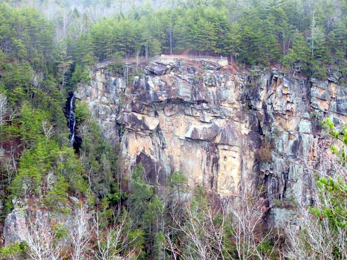 Amazing rock walls of the gorge . This is the location of Karl Wallenda's tightrope walk across the gorge in 1978.