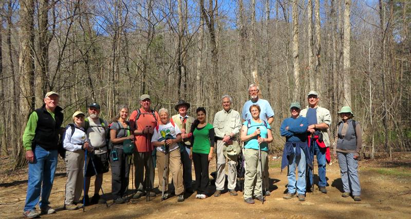 The OFHC gang for today's Hike.(l-r) Tony Presley, Geri Barrios, Wayne Barrios, Carole Wintle, Tim Hale, Jeanne O'Connor, Joe Collins, Trushna Nadig, Dick Metzgar, Dave Norton, Mary Lu Norton, Vic Robson, Bill Hunt and Pam Euliss. .