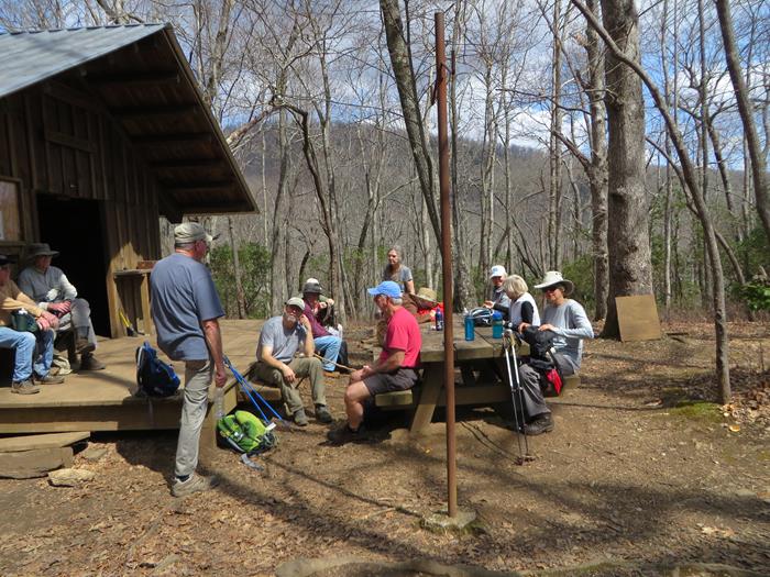 Lunchtime at the Deep Gap Shelter!