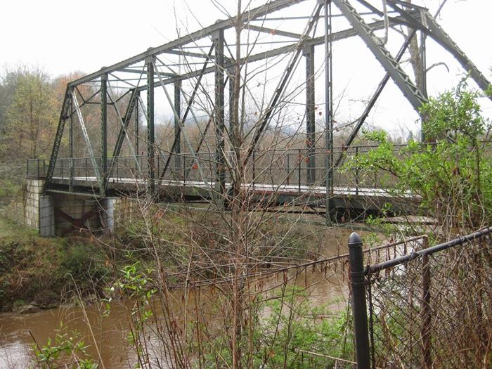 This old iron bridge was relocated from the Cullasaja community and it serves as an excellent footbridge across the river.