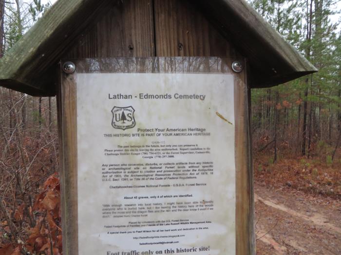 Historic Lathan - Edmonds Cemetery has 45 graves but only 4 identified with names.