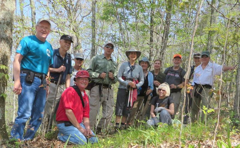 The OFHC gang for today's hike. (l-r) Tony Presley, Mike Bell, Jim Driggers, Joe Collins, Joe Raguckas, Karen Brown, Jeanne O'Connor, Greta Driggers, Pam Euliss, Bob Magee, Suzanne Belflower and Vic Robson. .
